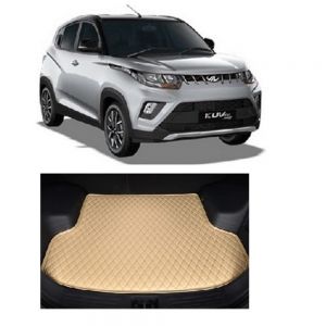 7D Car Trunk/Boot/Dicky PU Leatherette Mat for KUV100   - Beige